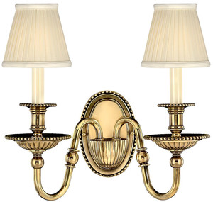 Casa Padrino Barock Doppel Messing Wandleuchte 34,5 x 19,5 x H. 27,5 cm - Prunkvolle Hotel & Restaurant Wandlampe im Barockstil - Luxus Qualit�t