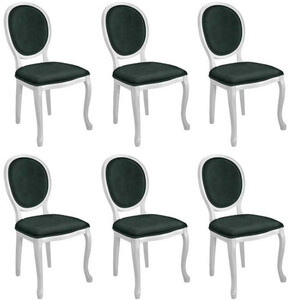 Casa Padrino Barock Esszimmerstuhl Set Gr�n / Wei� - 6 Handgefertigte K�chen St�hle im Barockstil - Barock Esszimmer M�bel