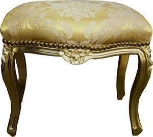 Casa Padrino Barock Hocker Gold Bouquet Muster / Gold Medium