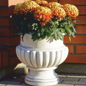 Casa Padrino Barock Blumentopf Wei� H. 41 cm - Barockstil Garten Deko