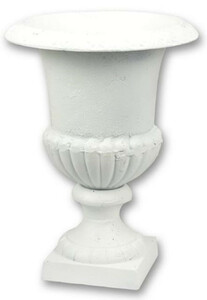 Casa Padrino Barock Garten Deko Blumentopf Wei� H. 43 cm - Prunkvoller Pflanzentopf im Barockstil - Barock Garten & Terrassen Deko Accessoires