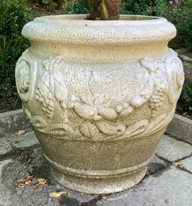 Casa Padrino Barock Garten Deko Blumentopf Wei�  59 x H. 66 cm - Prunkvoller Pflanzentopf im Barockstil - Barock Garten & Terrassen Deko Accessoires