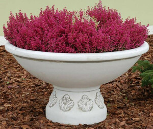 Casa Padrino Barock Garten Deko Blumentopf Wei�  90 x H. 56 cm - Runder Pflanzentopf im Barockstil - Barock Garten Deko - Barock Terrassen Deko - Barock Deko Accessoires