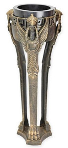 Casa Padrino Barock Garten Deko Blumentopfst�nder Antik Messing  31,5 x H. 80 cm - Gusseisen Pflanzentopfst�nder im Barockstil - Barock Garten Deko - Barock Terrassen Deko Accessoires