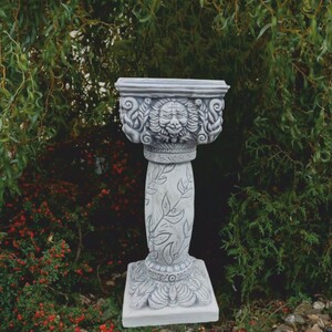 Casa Padrino Barock Garten Deko S�ule Grau H. 85 cm - Barockstil Garten Deko