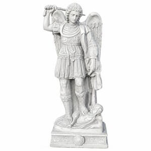 Casa Padrino Barock Garten Deko Skulptur Erzengel Grau H. 98 cm - Elegante Garten Figur - Barock Garten Skulpturen