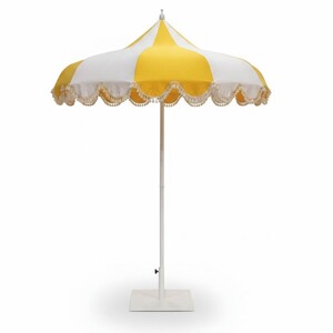 Casa Padrino Luxus Sonnenschirm Wei� / Gelb  200 x H. 250 cm - Hotel & Garten M�bel VPP