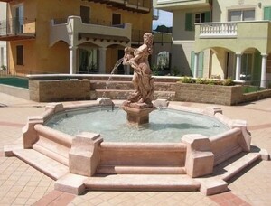 Casa Padrino Barock Garten Deko Springbrunnen Braun  482 x H. 200 cm - Made in Italy