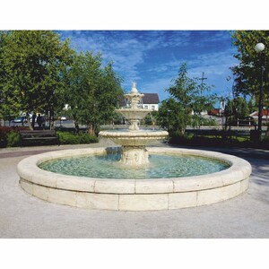 Casa Padrino Barock Garten Springbrunnen Creme  465 x H. 180 cm - Prunkvoller Gartenbrunnen