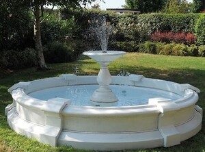 Casa Padrino Barock Garten Springbrunnen Wei�  234 x H. 80 cm - Made in Italy