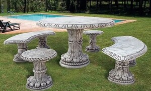 Casa Padrino Barock Garten & Terrassen M�bel Set Grau