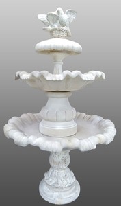 Casa Padrino Barock Gartenbrunnen / Springbrunnen mit Tauben Wei�  100 x H. 210 cm - Gartendeko Accessoires