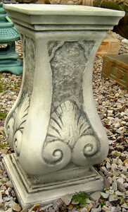 Casa Padrino Barock Gartendeko S�ule Grau 32 x 32 x H. 61 cm - Elegante Blumens�ule - Gartens�ule im Barockstil - Barock Garten & Terrassen Deko