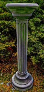 Casa Padrino Barock Gartendeko S�ule Grau  27 x H. 85 cm - Prunkvolle runde Gartens�ule im Barockstil