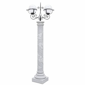 Casa Padrino Barock Gartenlaterne Grau / Schwarz H. 230 cm - Prunkvolle Barock Au�enstehleuchte - Barock Au�enbeleuchtung - Made in Italy