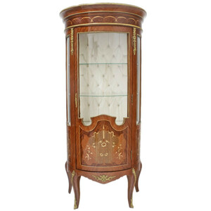 Casa Padrino Barock Glas Vitrine Vitrinenschrank 80 x H 175 cm - Barock M�bel - Vitrinenschrank - Wohnzimmerschrank Schrank Mahagoni