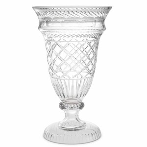 Casa Padrino Luxus Barock Deko Vase H. 45 cm - Runde Glasvase - Barockstil Blumenvase - Barock Deko Accessoires