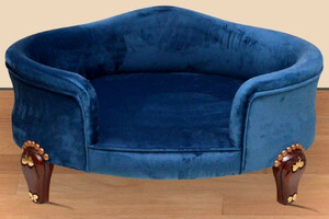 Casa Padrino Barock Hundebett Royal Blau / Braun / Gold - Barock Hundem�bel - Barock Tierm�bel - Tierm�bel im Barockstil