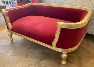 Casa Padrino Barock Hundebett & Katzenbett Bordeauxrot / Gold - Handgefertigtes Hunde & Katzen Sofa im Barockstil - Barock Hunde & Katzen M�bel - Barock Tierm�bel