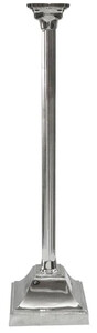 Casa Padrino Barock Kerzenhalter Silber 21 x 21 x H. 81 cm - Prunkvoller Barockstil Aluminium Kerzenstnder - Barock Deko Accessoires
