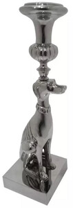 Casa Padrino Barock Kerzenhalter Hund 15 x 15 x H. 50 cm - Dekorativer Barockstil Metall Kerzenst�nder - Barock Deko Accessoires - Edel & Prunkvoll