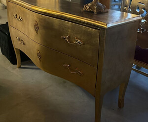 Casa Padrino Barock Kommode mit 2 Schubladen Gold - Handgefertigte Massivholz Kommode im Barockstil - Schlafzimmer Mbel im Barockstil - Barock Mbel