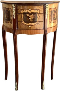 Casa Padrino Barock Kommode mit 3 Schubladen  Braun Intarsien - Antik Stil - Nachttisch Konsole