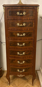 Casa Padrino Barock Kommode mit 7 Schubladen Braun / Gold - Handgefertigter Massivholz Schrank im Barockstil - Wohnzimmer M�bel im Barockstil - Barock M�bel - Barock Einrichtung