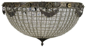 Casa Padrino Barock Kristall Deckenleuchte Oxidiert  60 x H. 30 cm - Prunkvoller Decken Kronleuchter - Barock Leuchten