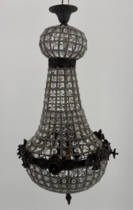 Casa Padrino Barock Kristall Kronleuchter Oxidiert H. 70 cm - Barock Leuchten