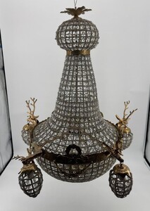 Casa Padrino Barock Kristall Kronleuchter Antik Messing H. 90 cm - Barock Leuchten