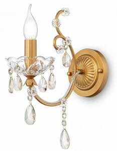 Casa Padrino Barock Kristall Wandleuchte Gold 12 x 27 x H. 36 cm - Prunkvolle Wandlampe im Barockstil - Barock M�bel