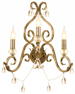 Casa Padrino Barock Kristall Wandleuchte Antik Gold 48 x H. 51 cm - Prunkvolle Barockstil Metall Wandlampe - Barock Leuchten - Edel & Prunkvoll