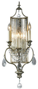 Casa Padrino Barock Kristall Wandleuchte Silber / Gold 27 x 11,4 x H. 66 cm - Elegante Wandlampe im Barockstil - Barock M�bel