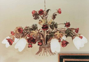 Casa Padrino Barock Kronleuchter  78 x H. 40 cm 6-flammig - Handgefertigte Leuchte aus Italien - Barock Leuchten