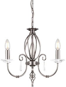 Casa Padrino Barock Kronleuchter Silber  38 x H. 42 cm - Elegante Wohnzimmer Kronleuchter - Kronleuchter im Barockstil