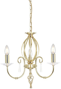 Casa Padrino Barock Kronleuchter Messing  38 x H. 42 cm - Elegante Wohnzimmer Kronleuchter - Kronleuchter im Barockstil