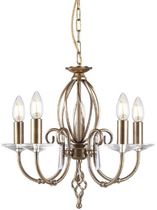 Casa Padrino Barock Kronleuchter Antik Messing  48 x H. 42 cm - Elegante Wohnzimmer Kronleuchter - Kronleuchter im Barockstil