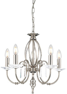 Casa Padrino Barock Kronleuchter Silber  48 x H. 42 cm - Elegante Wohnzimmer Kronleuchter - Kronleuchter im Barockstil