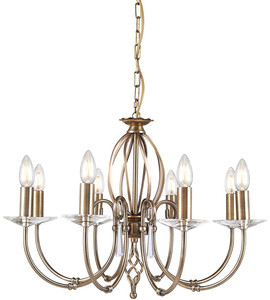 Casa Padrino Barock Kronleuchter Antik Messing  65 x H. 46 cm - Elegante Wohnzimmer Kronleuchter - Kronleuchter im Barockstil