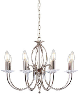 Casa Padrino Barock Kronleuchter Silber  65 x H. 46 cm - Eleganter Wohnzimmer Kronleuchter - Kronleuchter im Barockstil