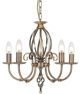 Casa Padrino Barock Kronleuchter Antik Messingfarben  47 x H. 45 cm - Eleganter Wohnzimmer Kronleuchter - Kronleuchter im Barockstil