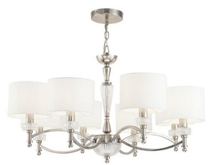 Casa Padrino Kronleuchter Silber / Wei�  82 x H. 46 cm - Prunkvoller Kronleuchter im Neoklassischen Stil