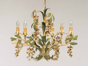 Casa Padrino Barock Kronleuchter Pastellgr�n  65 x H. 55 cm 6-flammig - Handgefertigte Leuchte aus Italien - Barock Leuchten