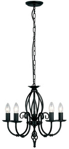 Casa Padrino Barock Kronleuchter Schwarz  47 x H. 45 cm - Eleganter Wohnzimmer Kronleuchter - Kronleuchter im Barockstil