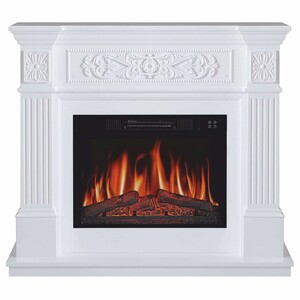 Casa Padrino Barock LED Elektrokamin Wei 106,6 x 37 x H. 92,5 cm - Barock Mbel