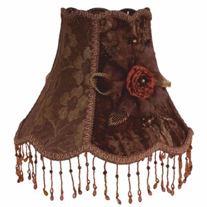 Casa Padrino Barock Samt Lampenschirm Braun 29 cm - Barock Deko Accessoires