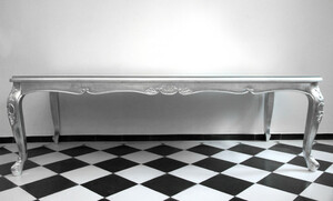 Casa Padrino Barock Luxus Esstisch Silber 250 cm x 100 cm - Esszimmer Tisch - Made in Italy - Luxury Collection