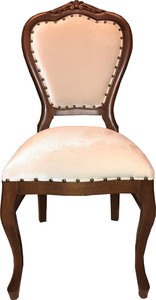 Casa Padrino Barock Luxus Esszimmer Stuhl Braun / Creme Samtstoff Mod2 - Barock Mbel