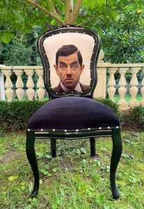 Casa Padrino Luxus Barock Esszimmer Stuhl Karikatur Design / Schwarz - Barock Esszimmer M�bel